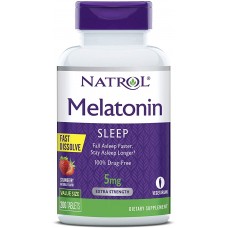 Natrol Suplemento De Melatonina 5mg Fast Dissolve Sabor Morango (200 Comprimidos)